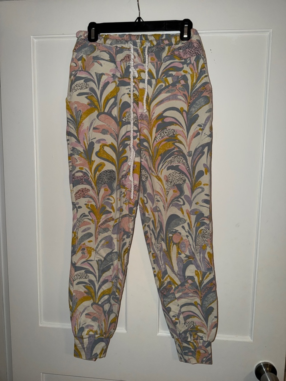 Anthropologie Multicolor Floral Drawstring Joggers